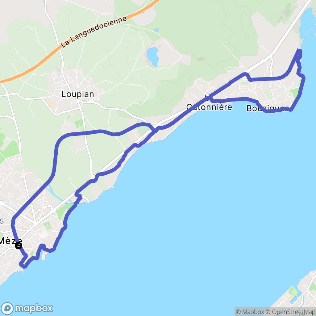 Mèze : carte du parcours de randonnée - France