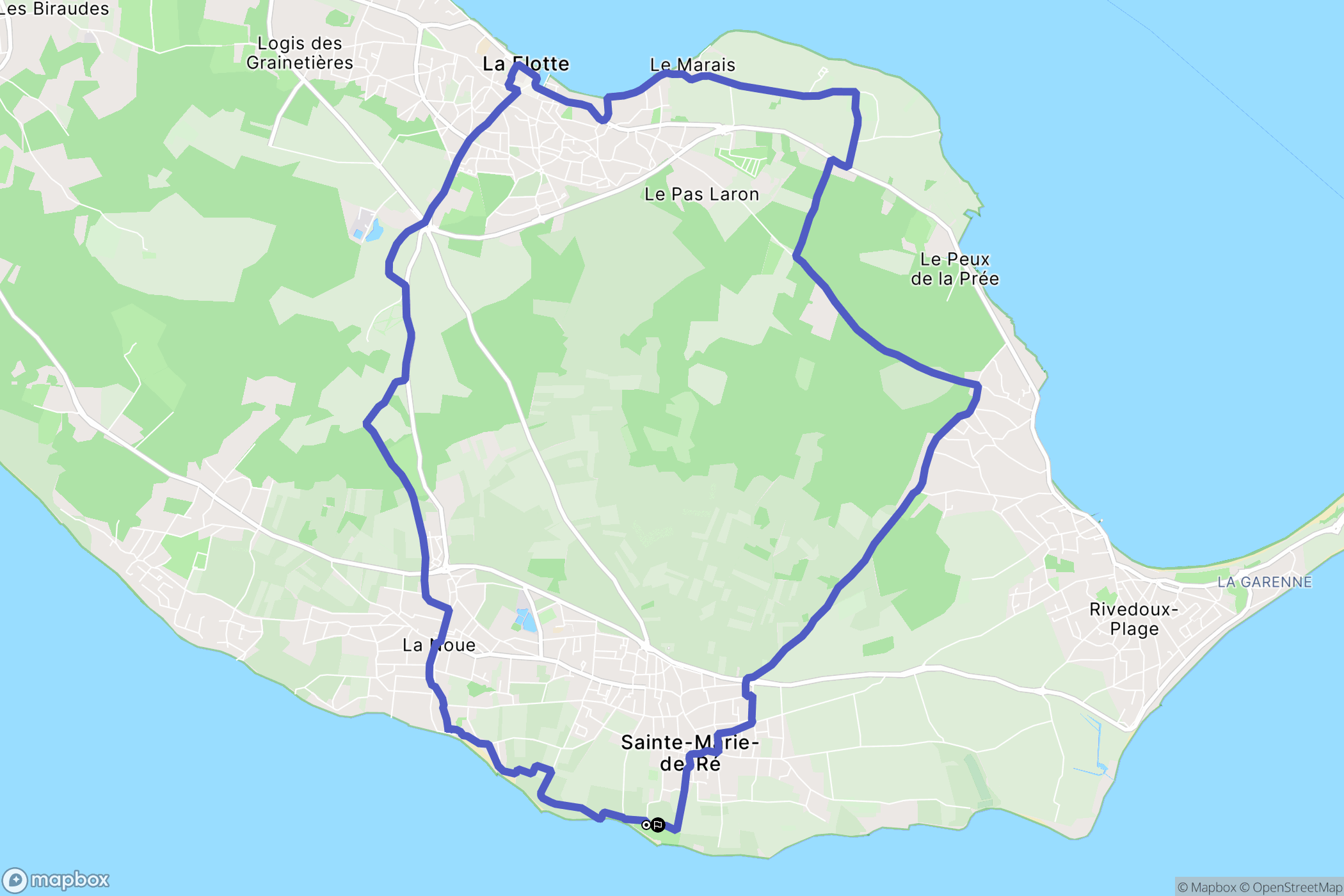 Sainte-Marie-de-Ré : carte du parcours de randonnée - France