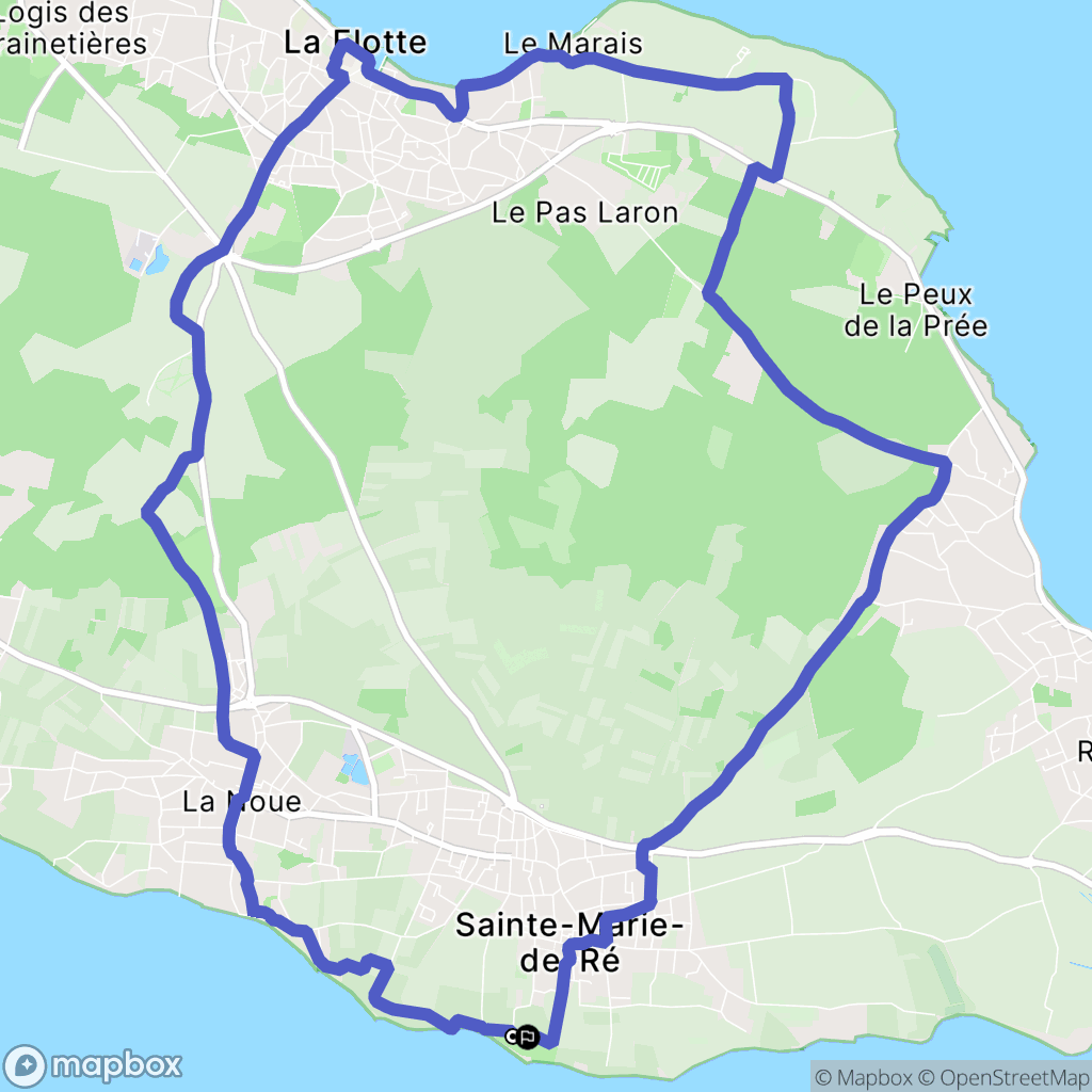 Sainte-Marie-de-Ré : carte du parcours de randonnée - France