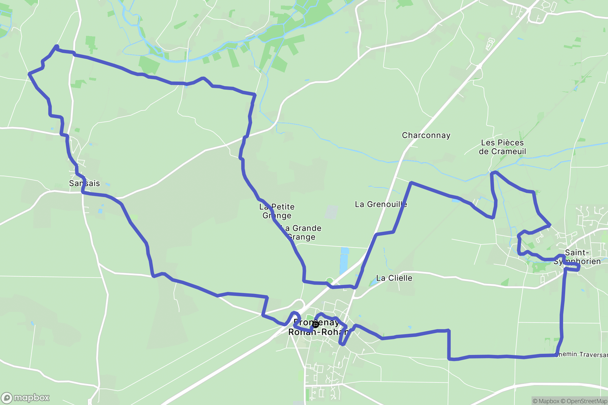 Frontenay-Rohan-Rohan : carte du parcours de randonnée - France