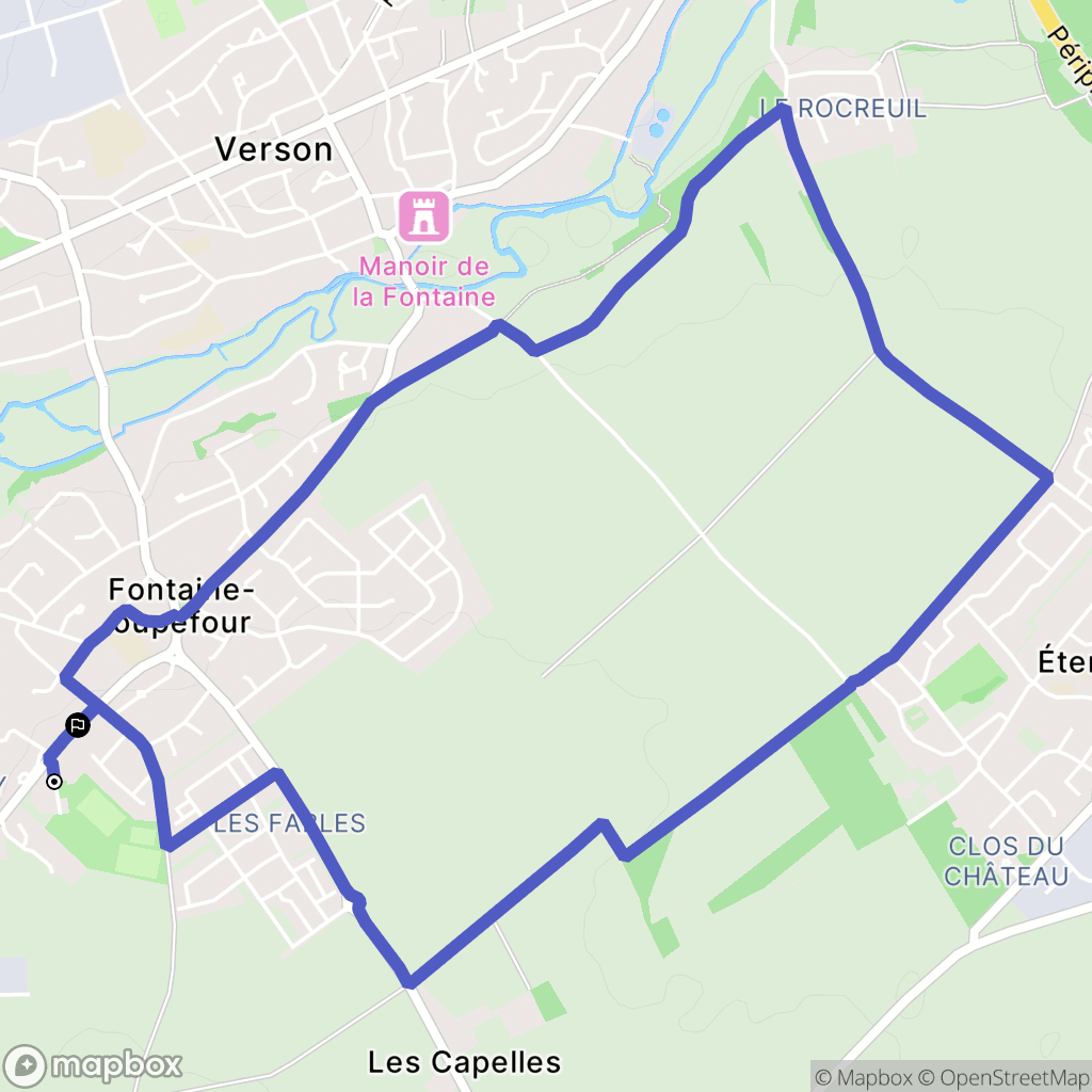 Fontaine-Étoupefour : carte du parcours de randonnée - France