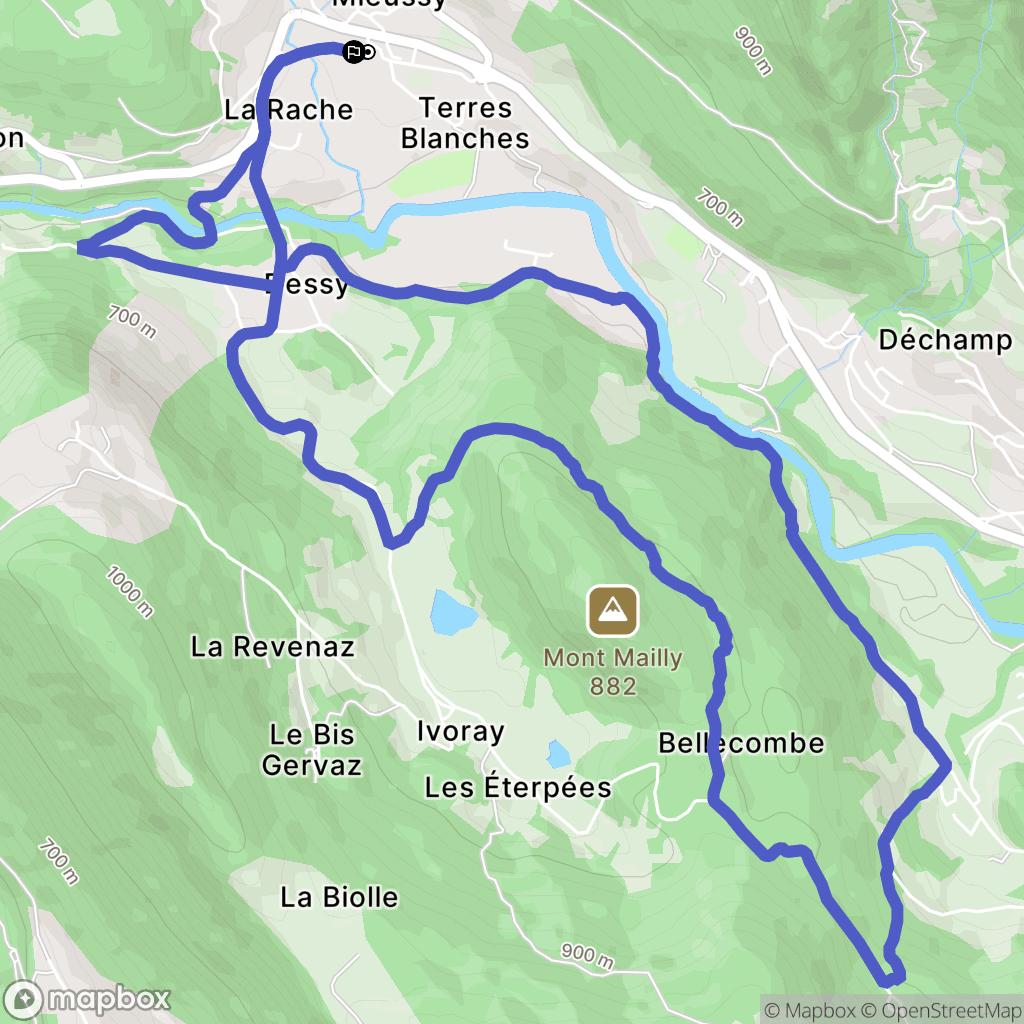 Mieussy : carte du parcours de randonnée - France