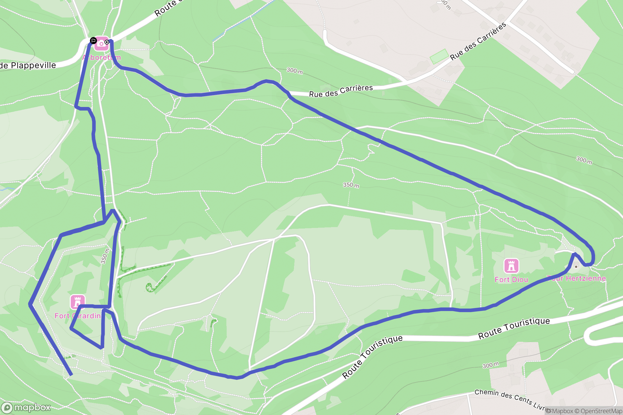 Plappeville : carte du parcours de randonnée - France