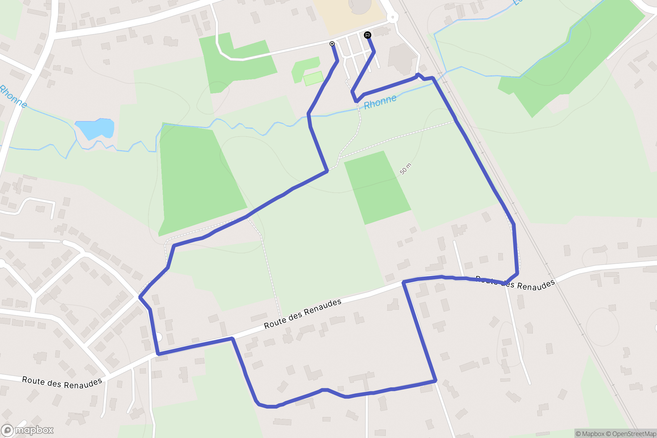 Moncé-en-Belin : carte du parcours de randonnée - France