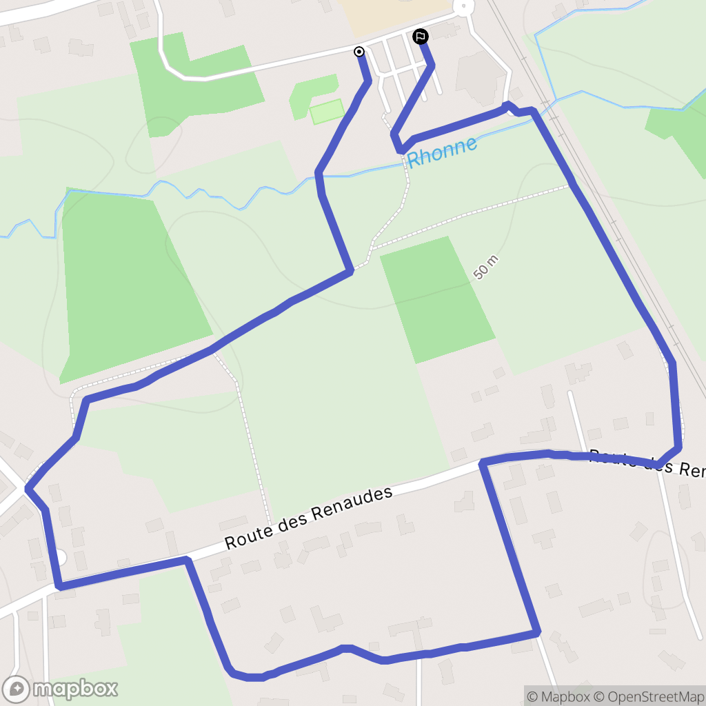 Moncé-en-Belin : carte du parcours de randonnée - France