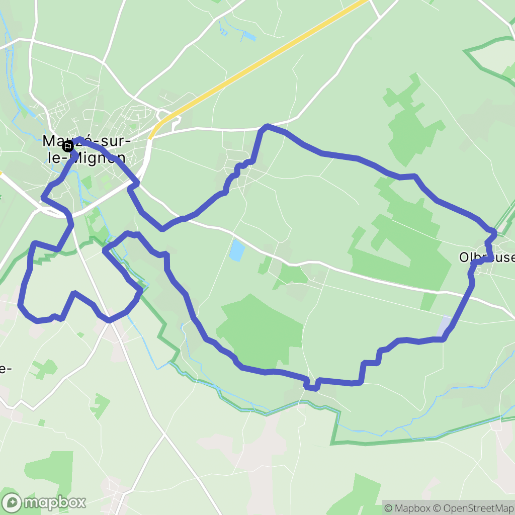 Mauzé-sur-le-Mignon : carte du parcours de randonnée - France