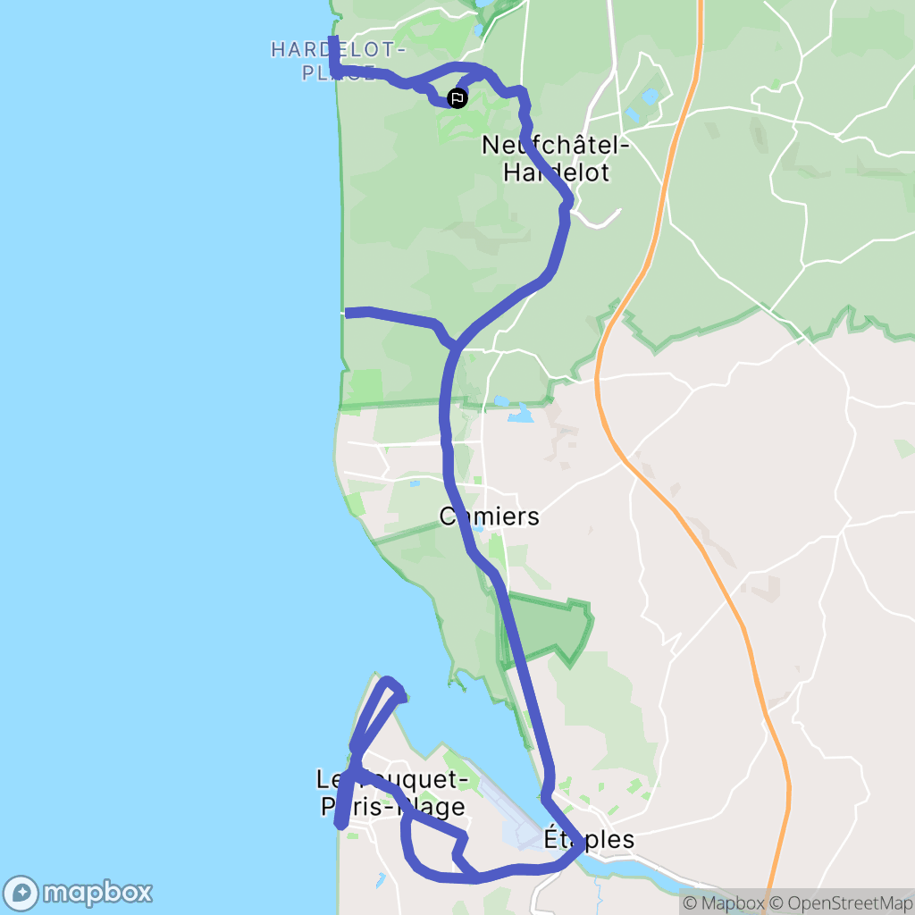 Neufchâtel-Hardelot : carte du parcours de randonnée - France
