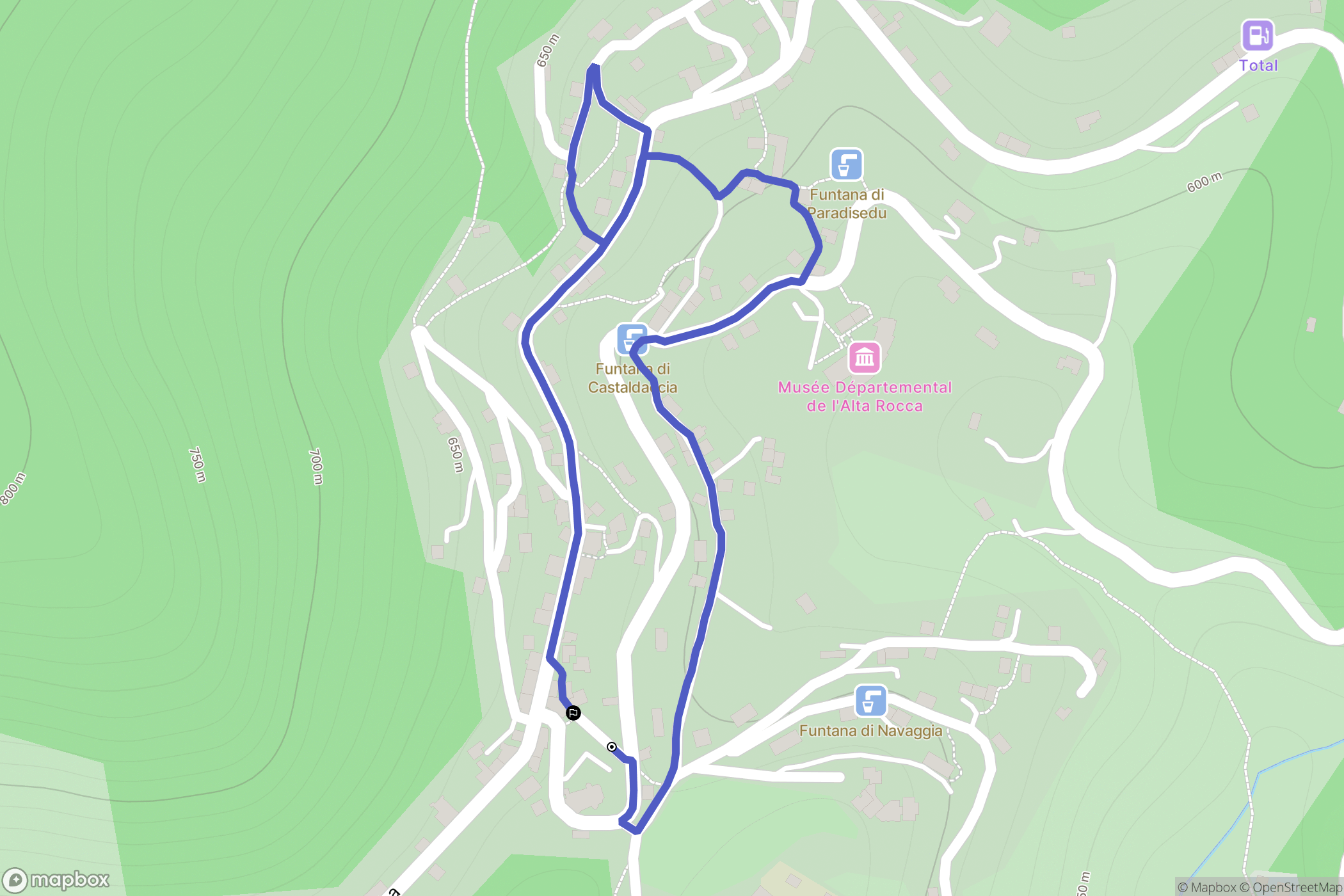 Levie : carte du parcours de randonnée - France