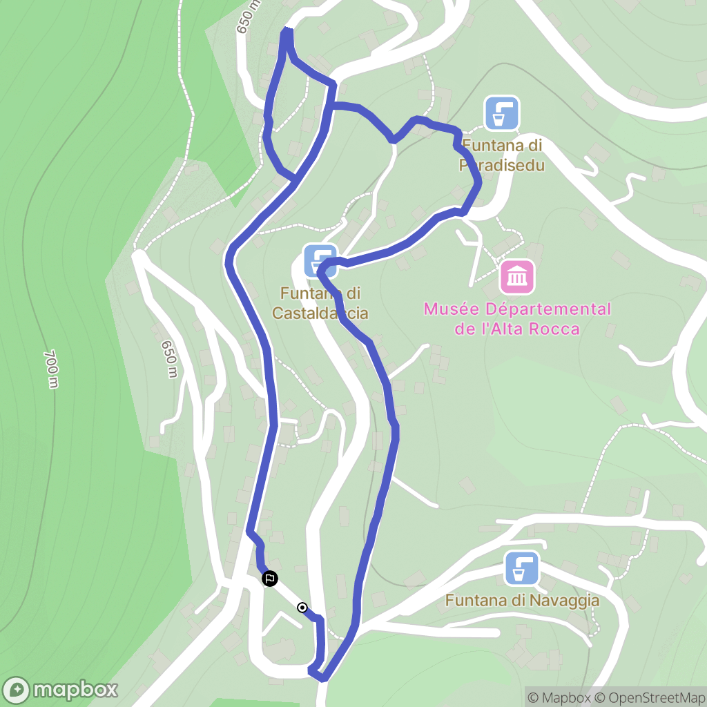 Levie : carte du parcours de randonnée - France