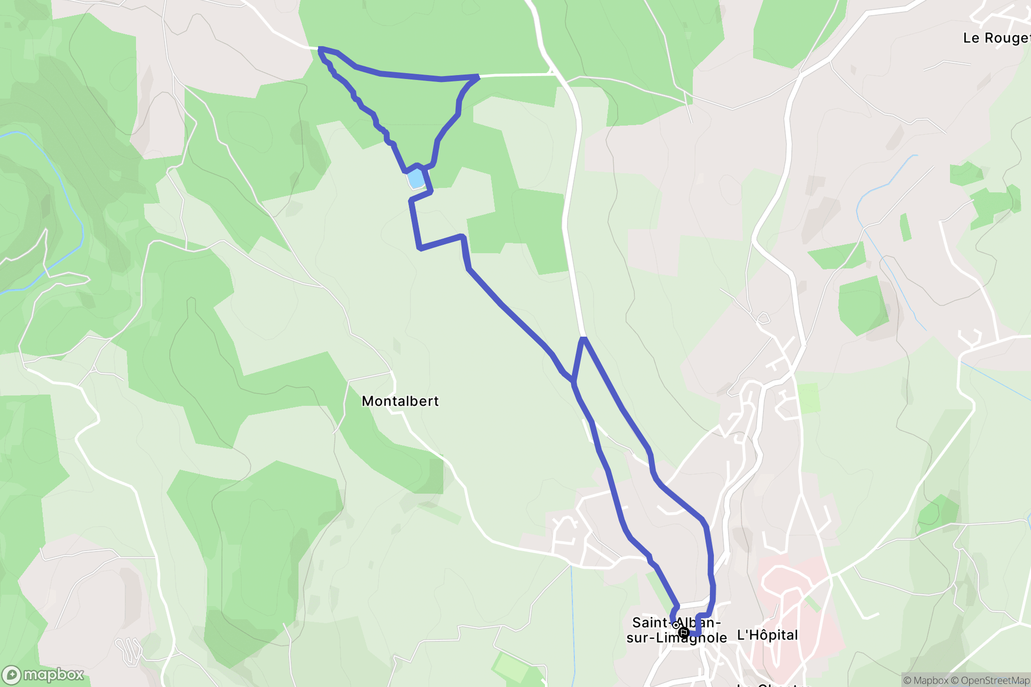 Saint-Alban-sur-Limagnole : carte du parcours de randonnée - France