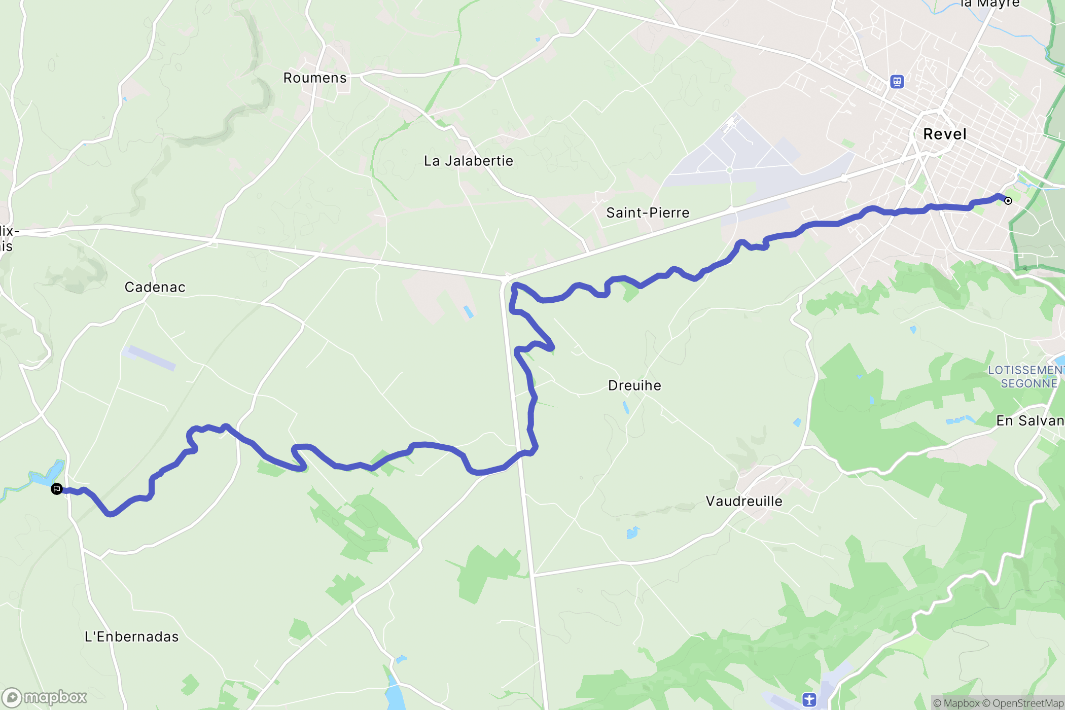 Revel : carte du parcours de randonnée - France