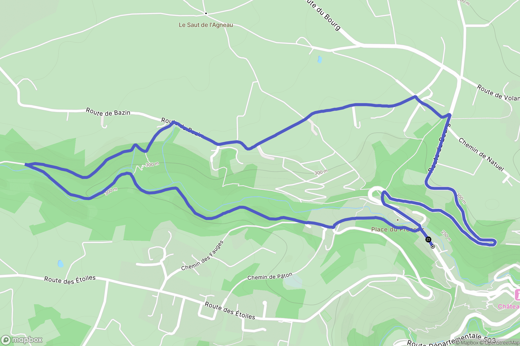 Malleval : carte du parcours de randonnée - France