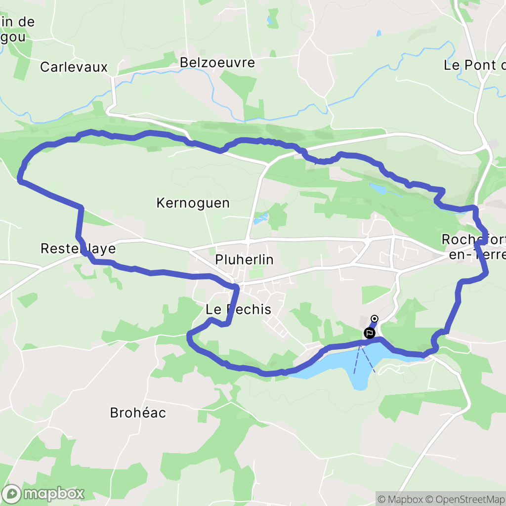 Rochefort-en-Terre : carte du parcours de randonnée - France