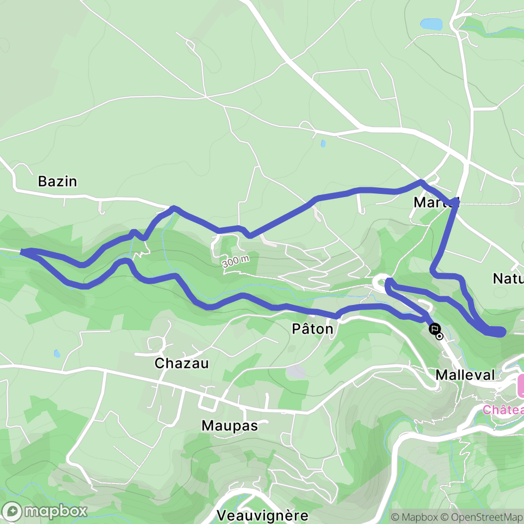 Malleval : carte du parcours de randonnée - France