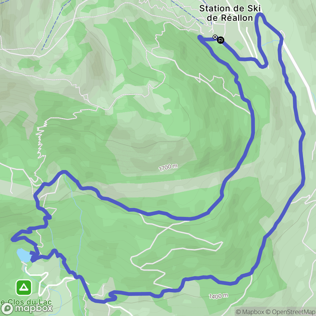 Réallon : carte du parcours de randonnée - France