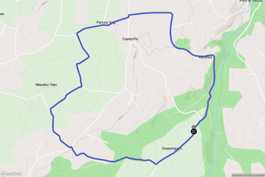Plestin-les-Grèves : carte du parcours de randonnée - France