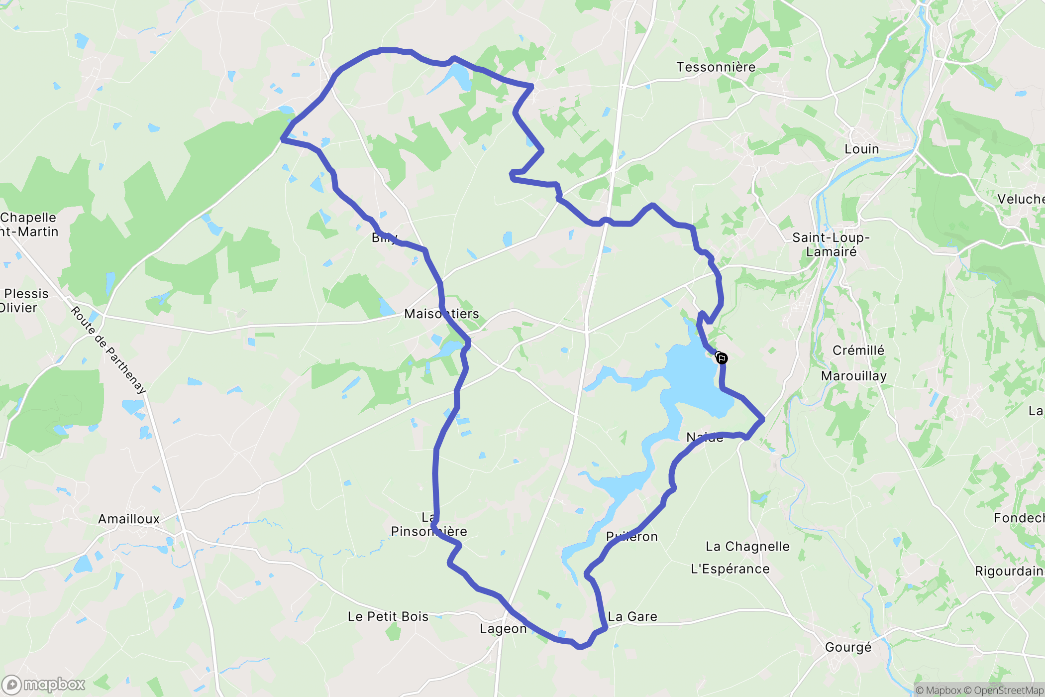 Saint-Loup-Lamairé : carte du parcours de randonnée - France