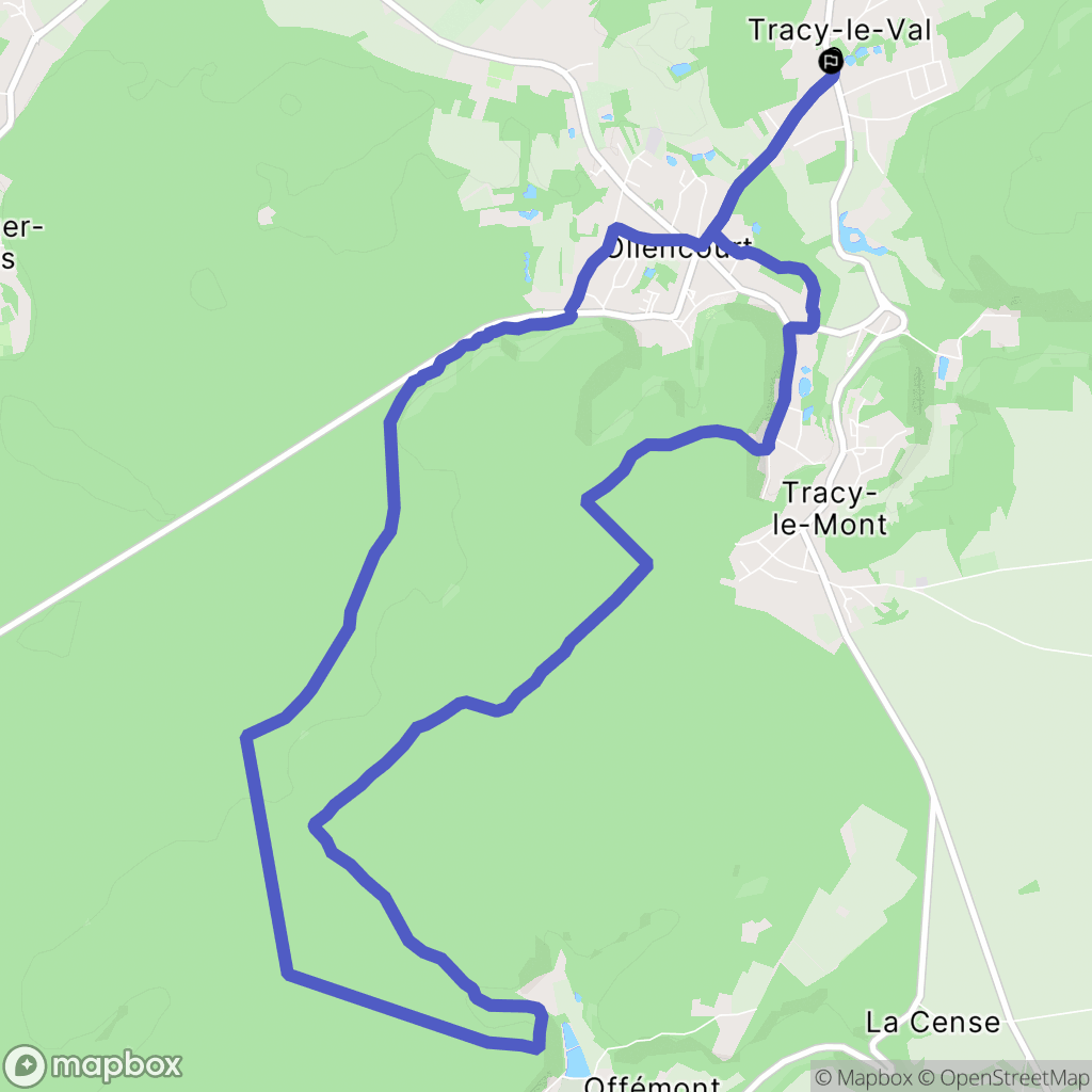 Tracy-le-Val : carte du parcours de randonnée - France