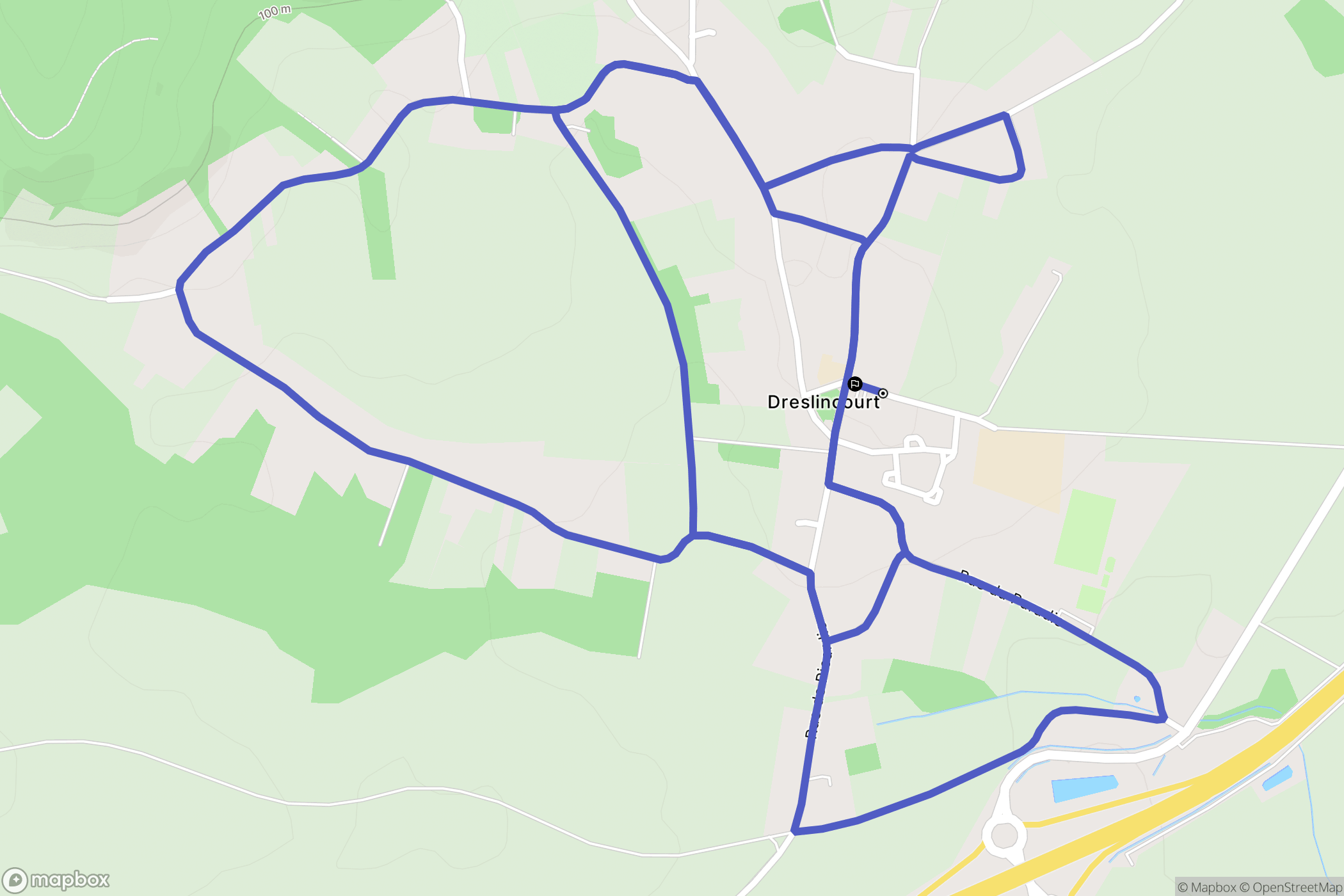 Ribécourt-Dreslincourt : carte du parcours de randonnée - France
