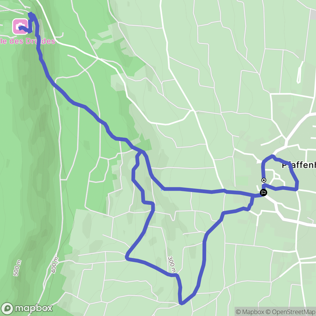 Pfaffenheim : carte du parcours de randonnée - France
