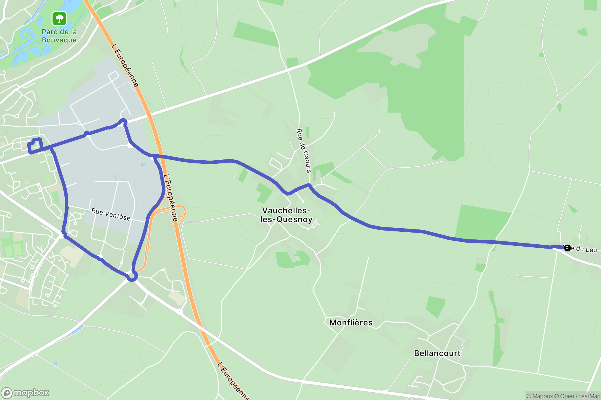 Buigny-l'Abbé : carte du parcours de randonnée - France