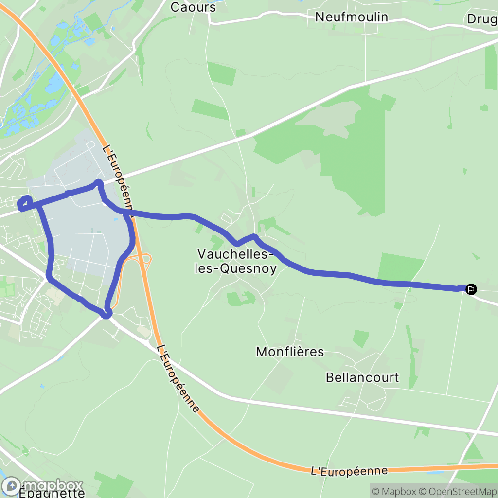 Buigny-l'Abbé : carte du parcours de randonnée - France