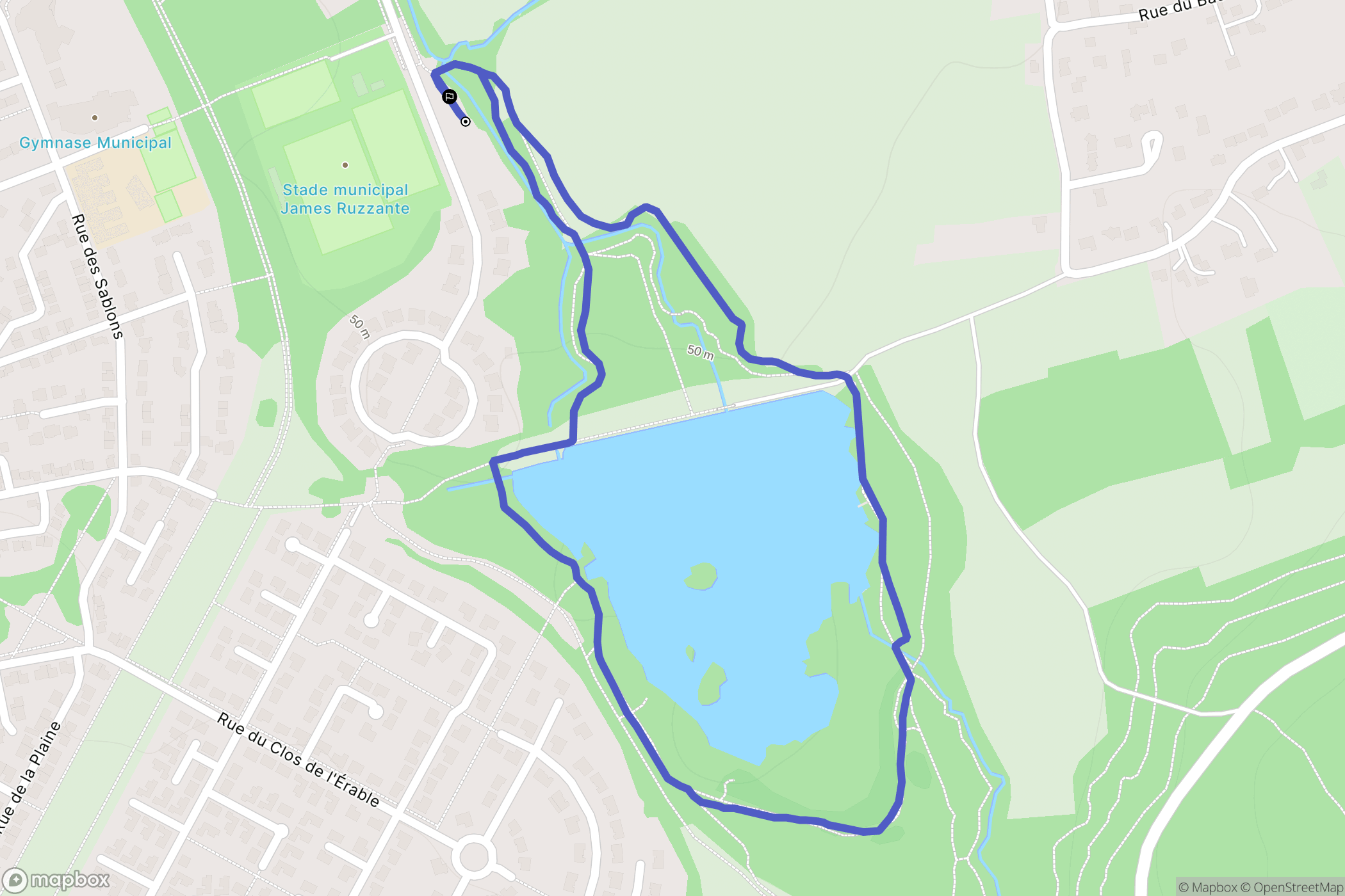 Saint-Thibault-des-Vignes : carte du parcours de randonnée - France