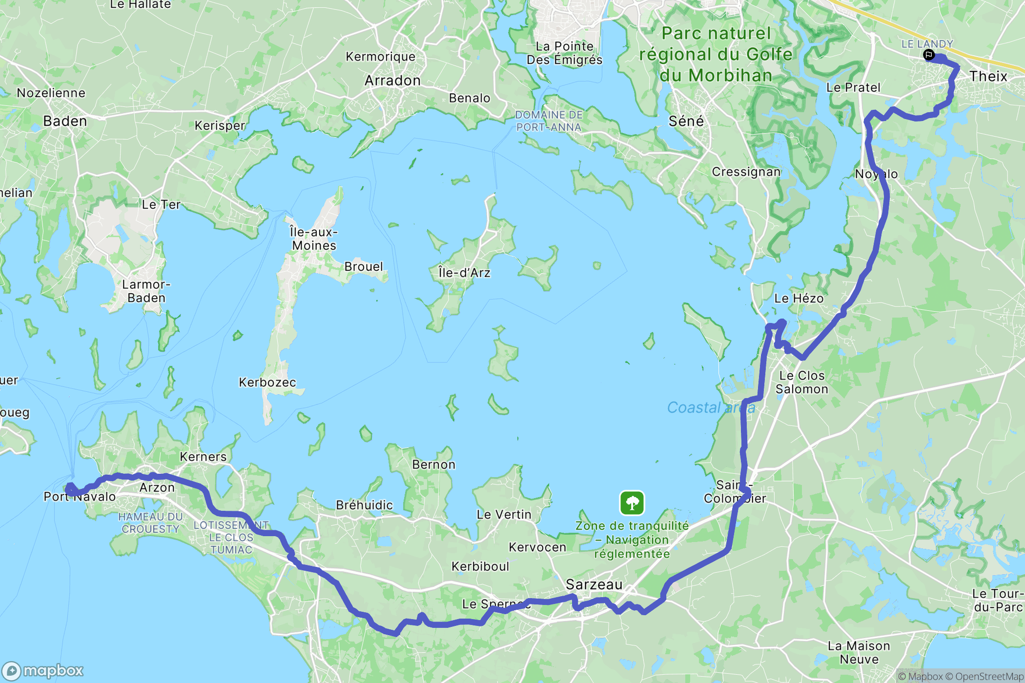 Theix-Noyalo : carte du parcours de randonnée - France