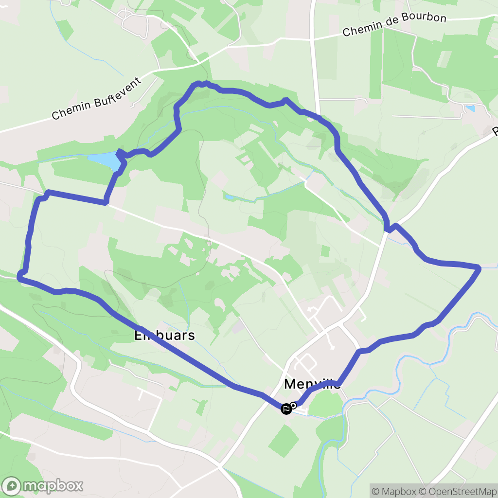 Menville : carte du parcours de randonnée - France