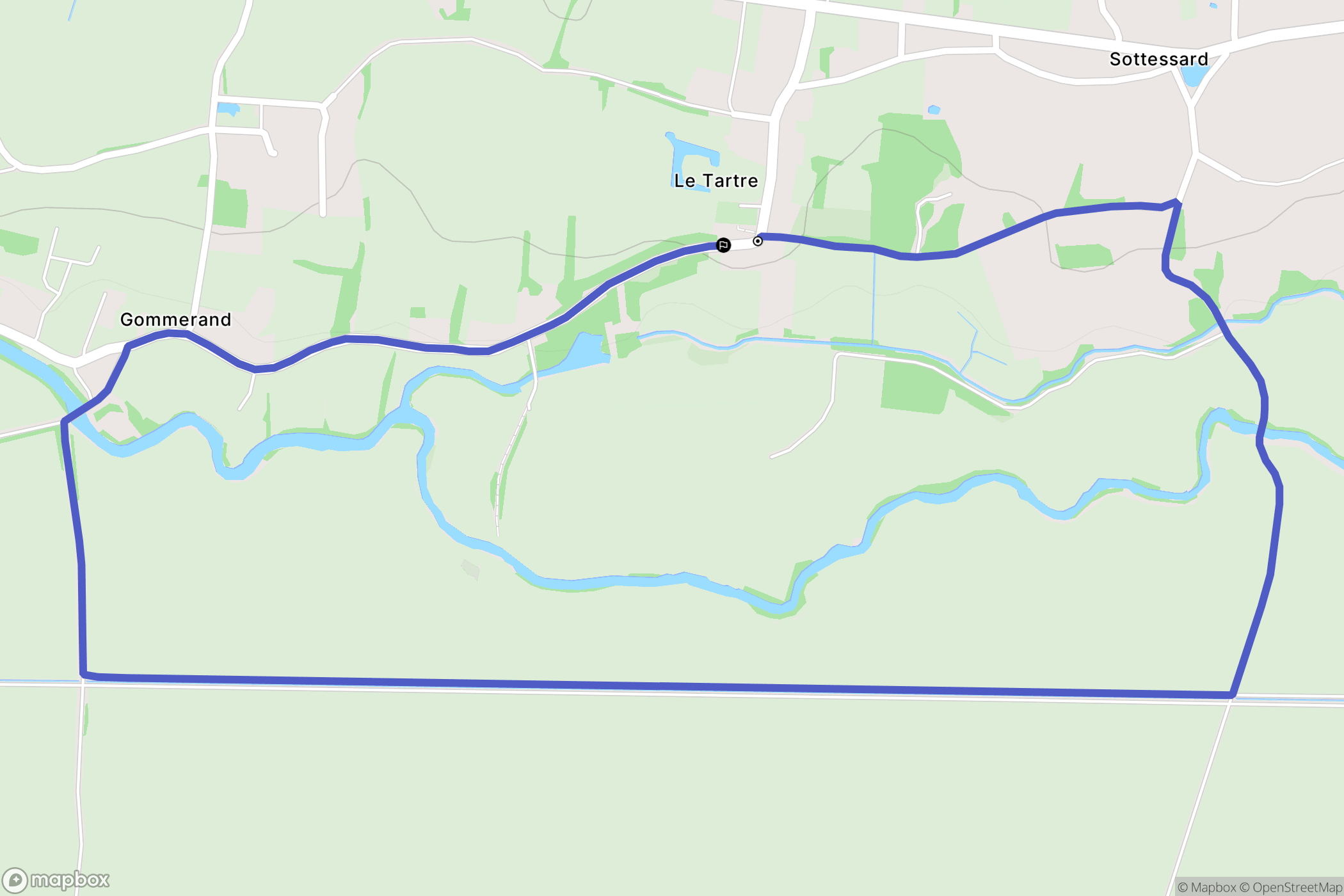 Le Tartre : carte du parcours de randonnée - France