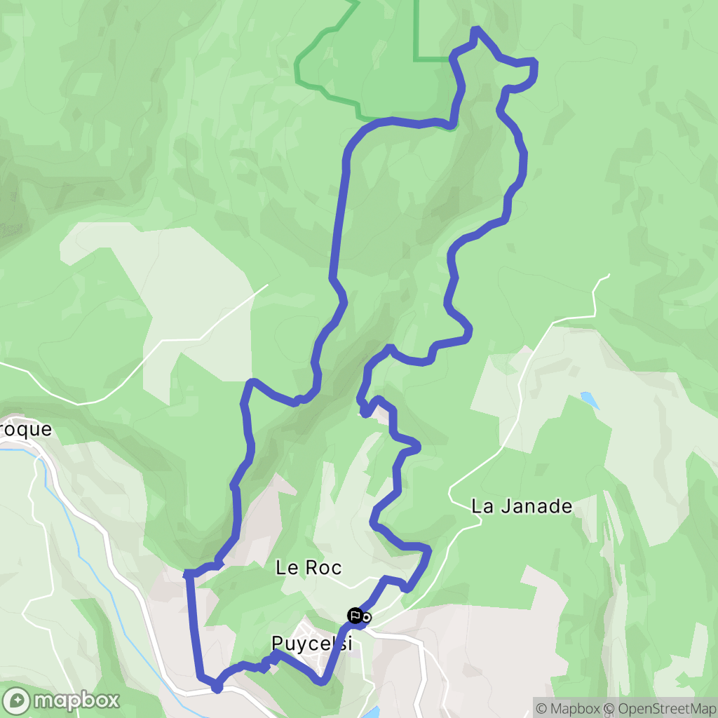 Puycelci : carte du parcours de randonnée - France