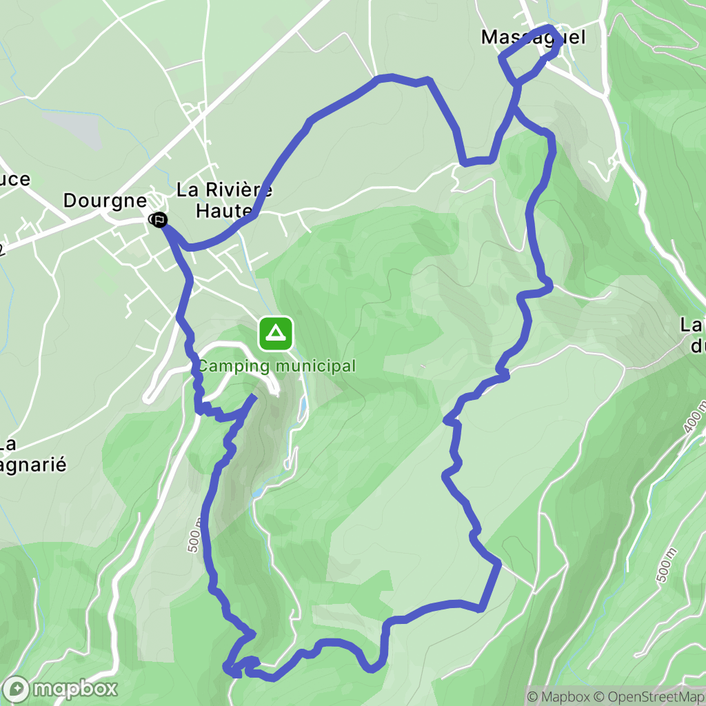 Dourgne : carte du parcours de randonnée - France