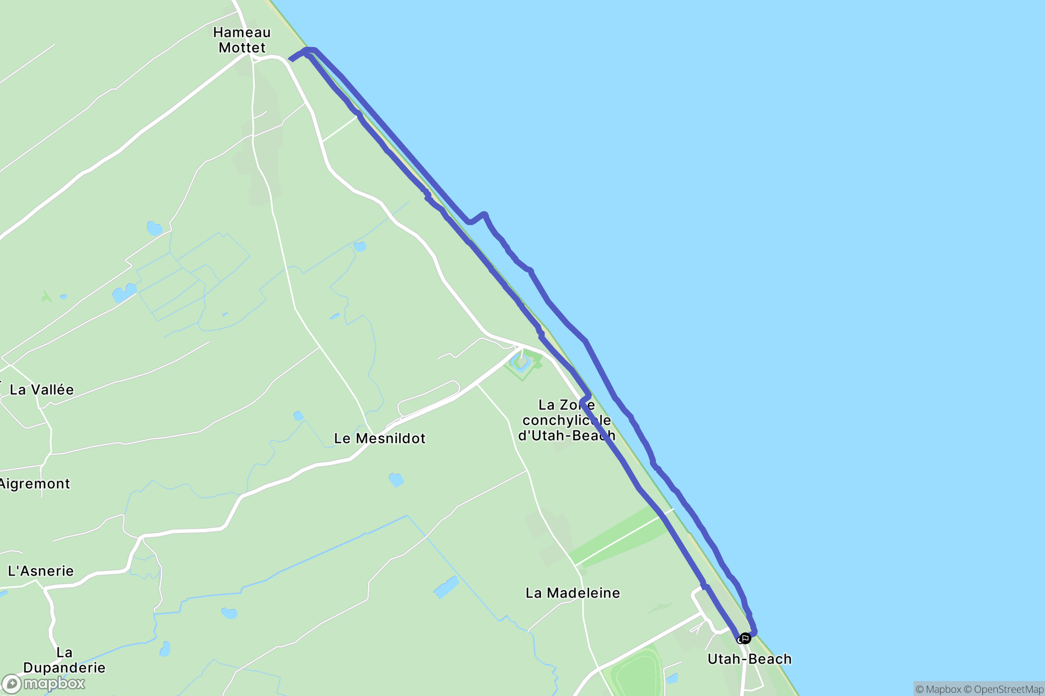 Sainte-Marie-du-Mont : carte du parcours de randonnée - France