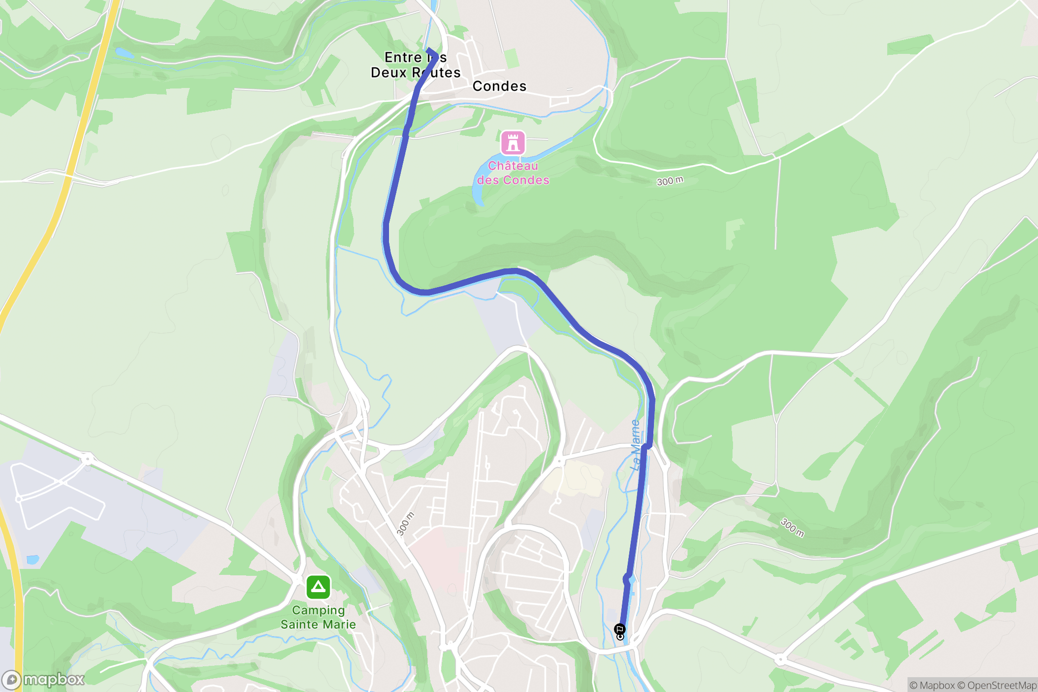 Chaumont : carte du parcours de randonnée - France