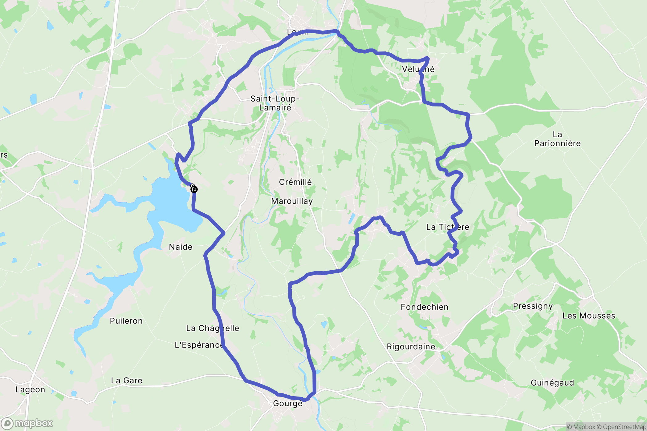 Saint-Loup-Lamairé : carte du parcours de randonnée - France