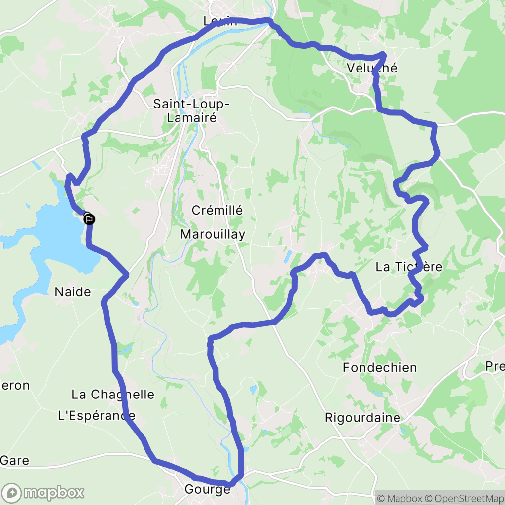 Saint-Loup-Lamairé : carte du parcours de randonnée - France