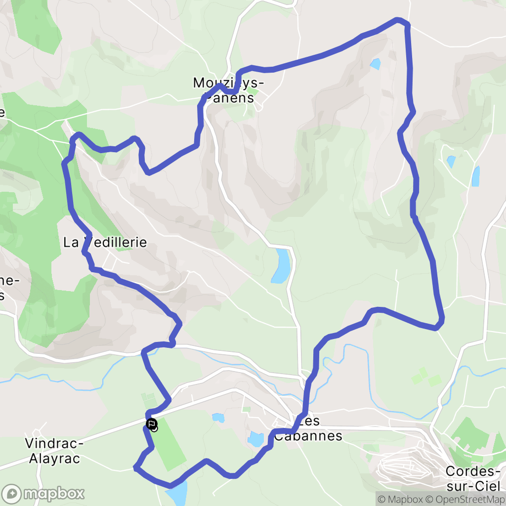Les Cabannes, Cordes : carte du parcours de randonnée - France