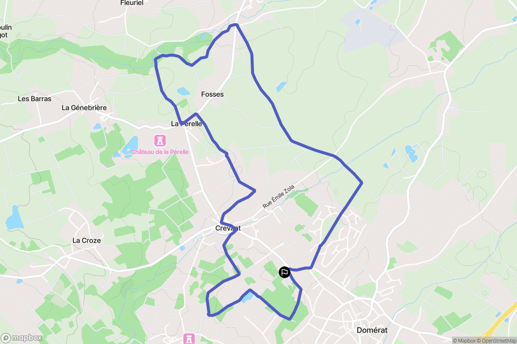 Domérat : carte du parcours de randonnée - France
