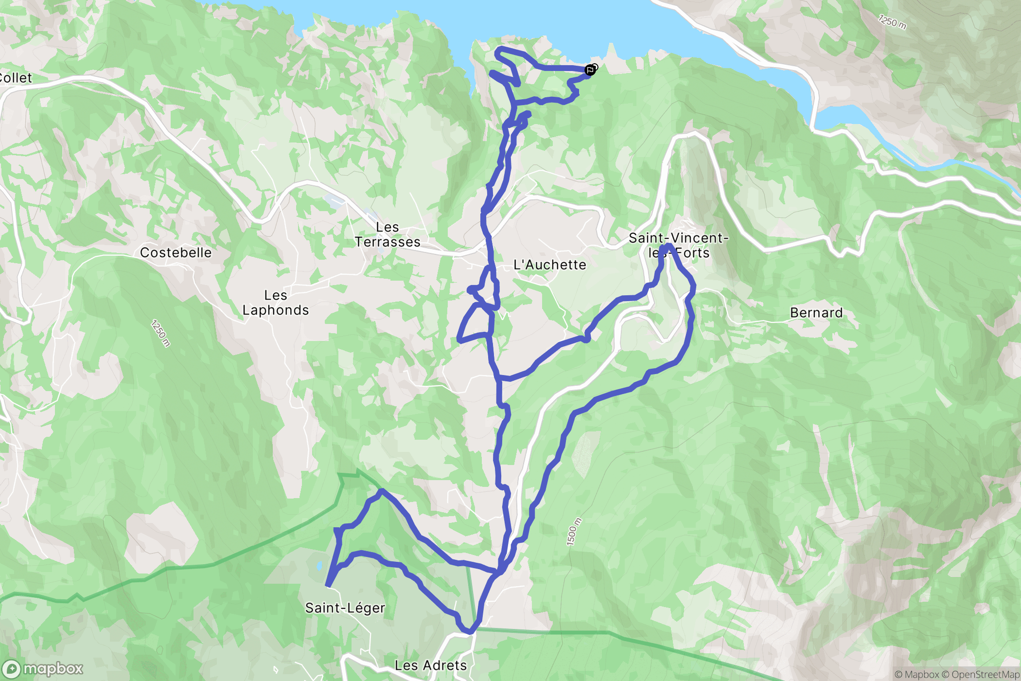 Ubaye-Serre-Ponçon : carte du parcours de randonnée - France