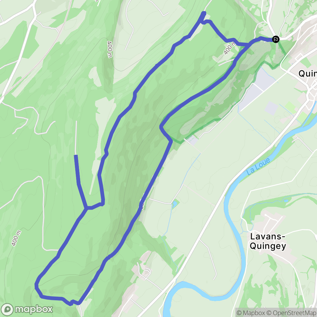 Quingey : carte du parcours de randonnée - France