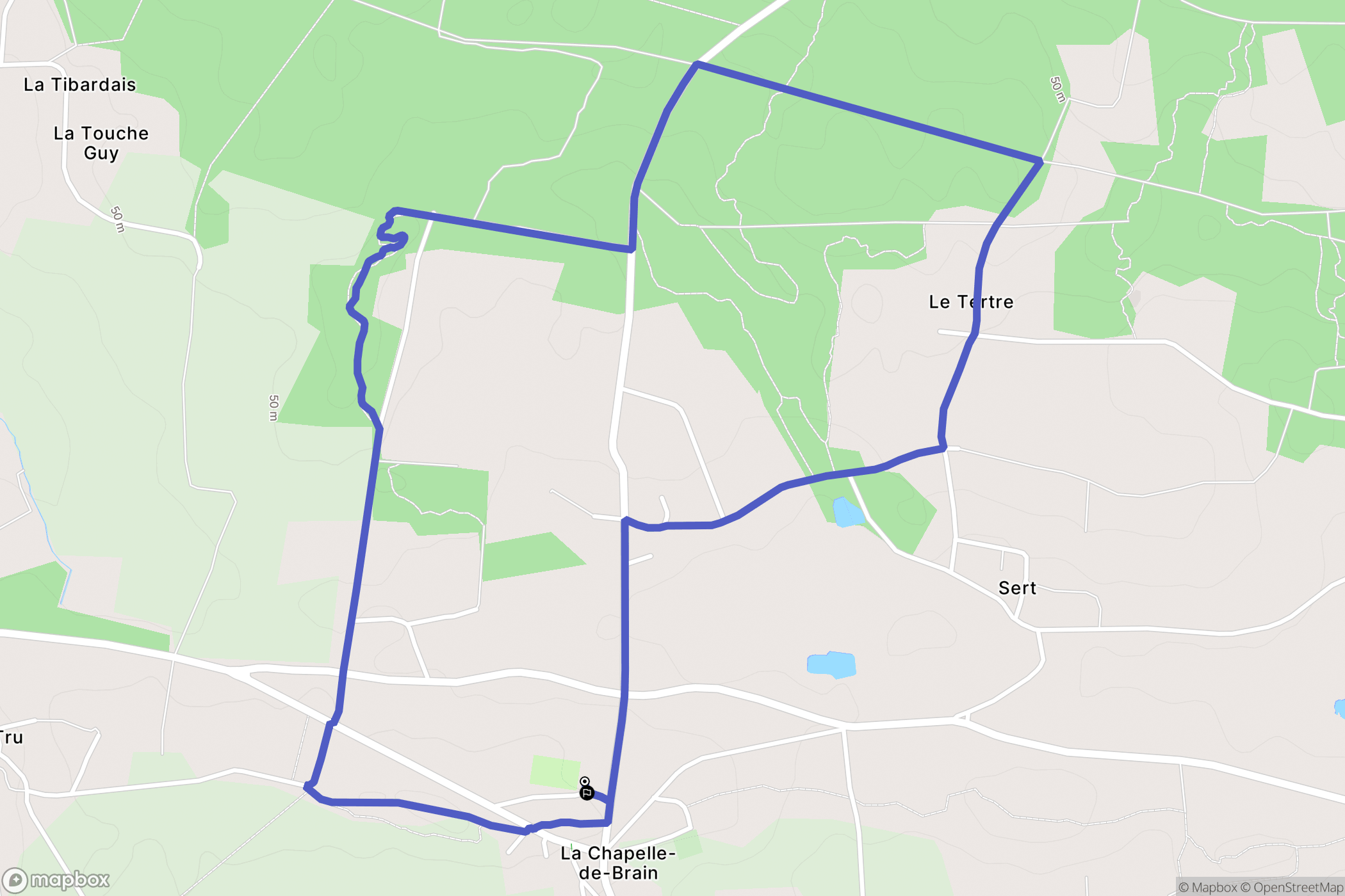 La Chapelle-de-Brain : carte du parcours de randonnée - France