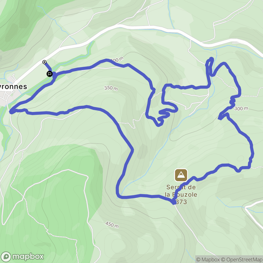 Mayronnes : carte du parcours de randonnée - France