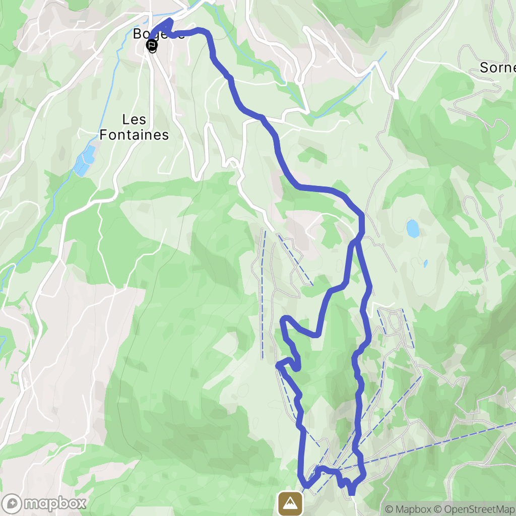 Bogève : carte du parcours de randonnée - France