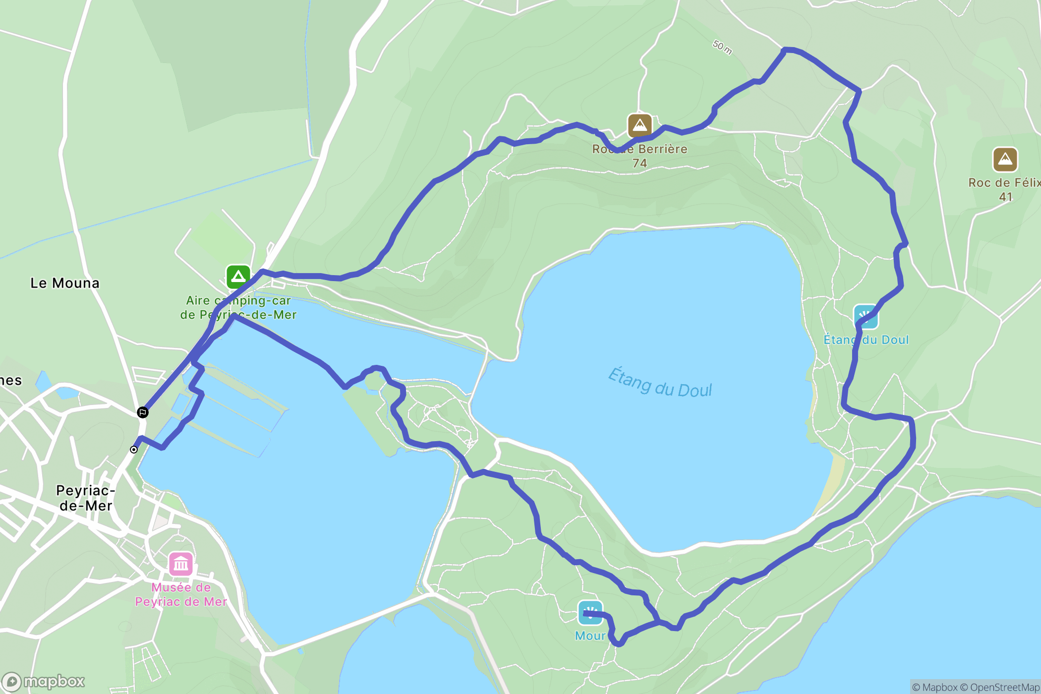 Peyriac-de-Mer : carte du parcours de randonnée - France