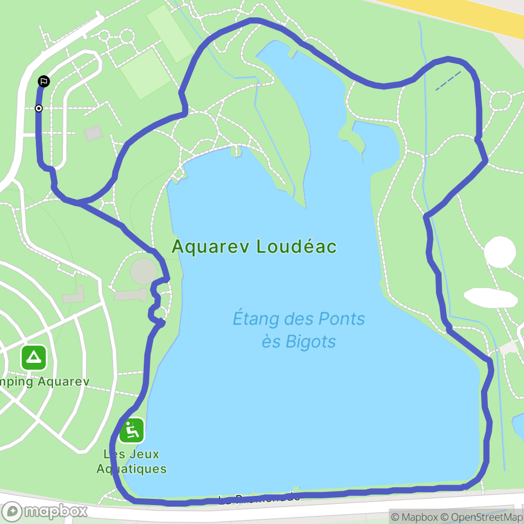 Loudéac : carte du parcours de randonnée - France