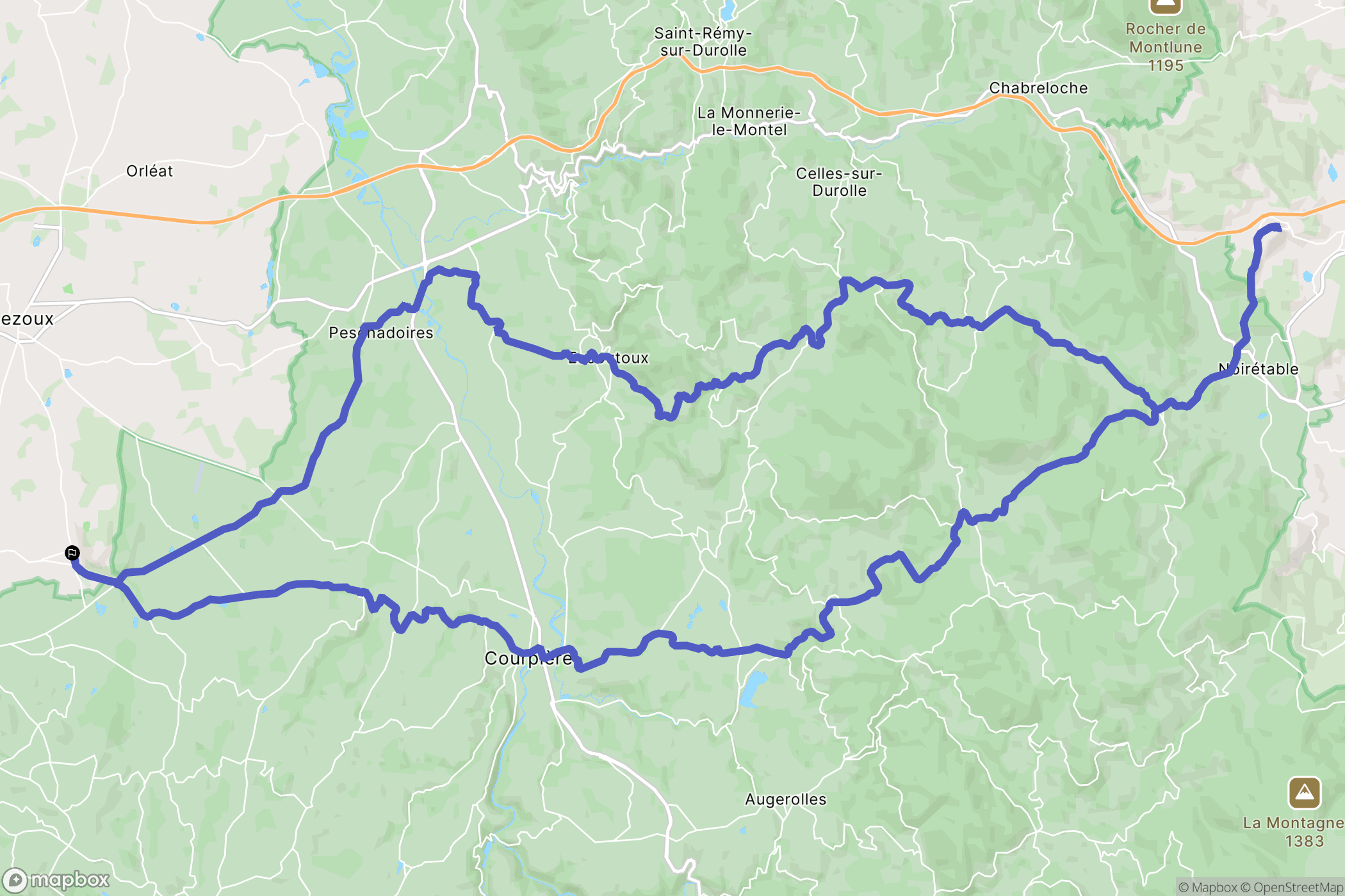 Ravel : carte du parcours de randonnée - France