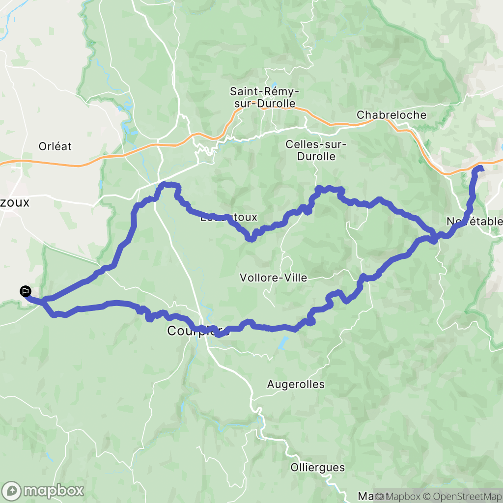Ravel : carte du parcours de randonnée - France