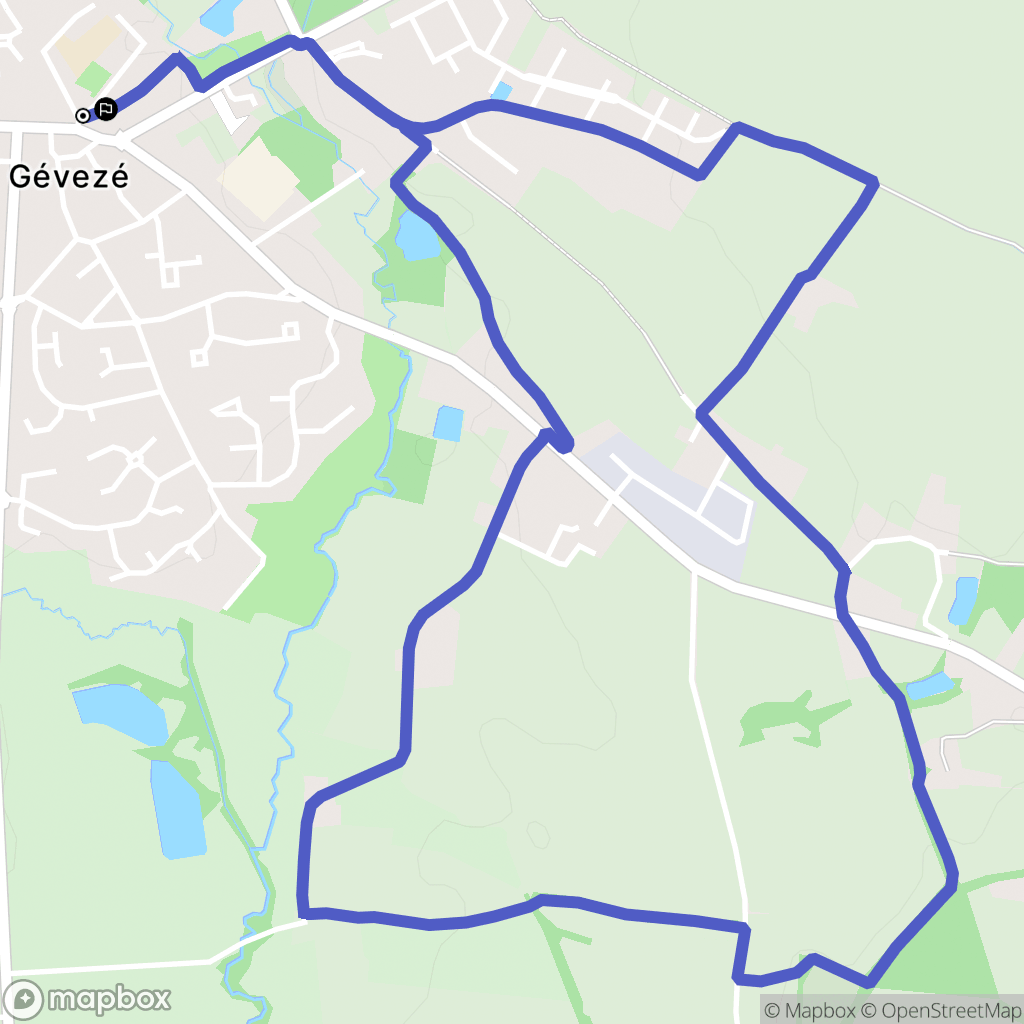 Gévezé : carte du parcours de randonnée - France