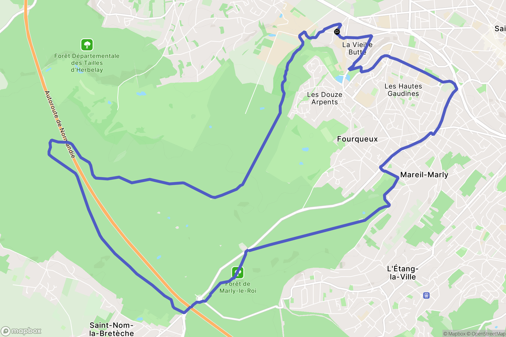 VTTà Saint Germain en Laye : carte du parcours de randonnée - France
