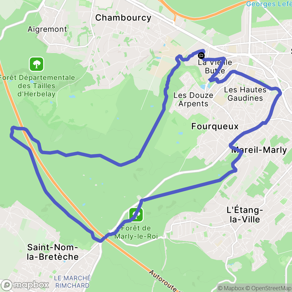 VTTà Saint Germain en Laye : carte du parcours de randonnée - France